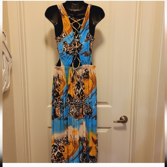 NWOT Vibrant Animal Print High-Low Dress Xl 1x - Picture 3 of 5